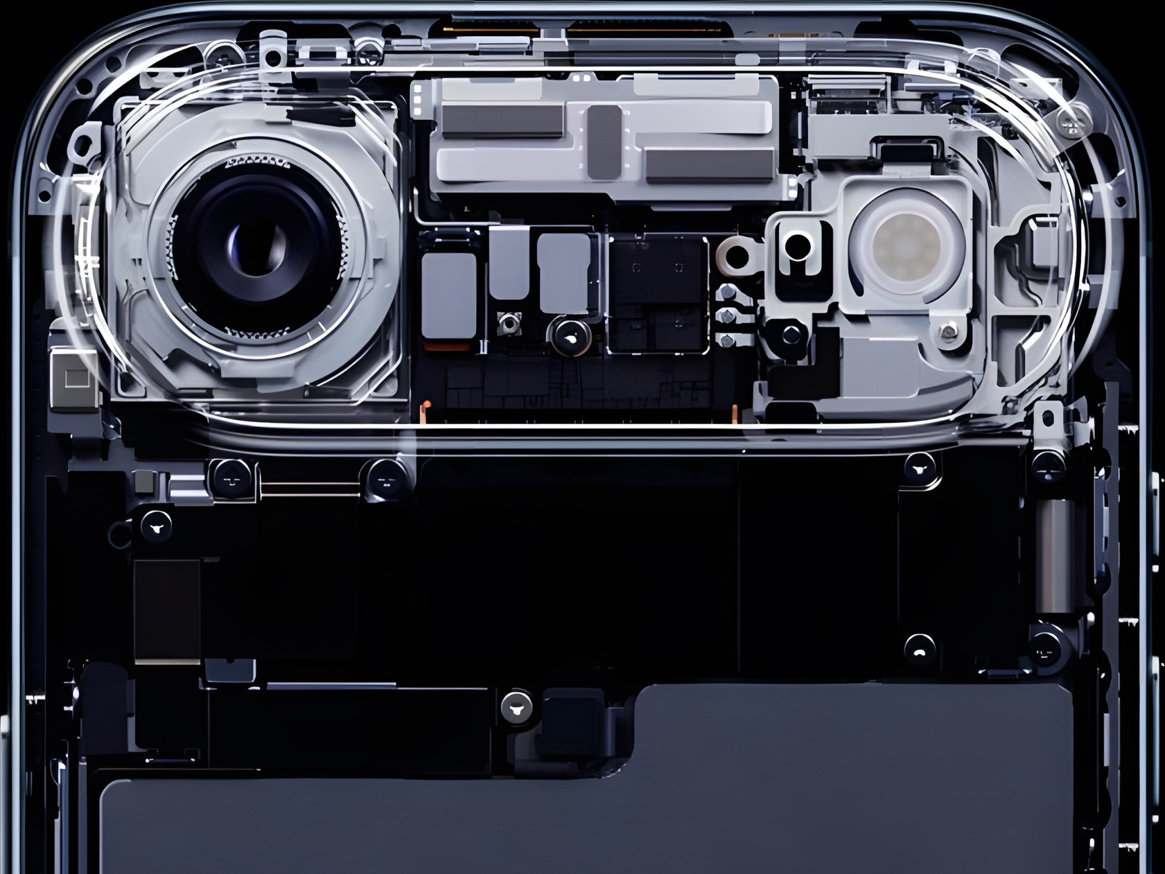 The internal layout of an iPhone Air